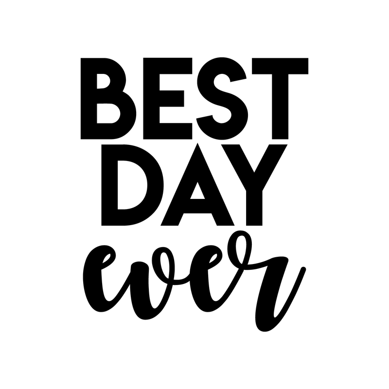 Vinyl Wall Art Decal - Best Day Ever - 20.5" x 17" - Trendy Motivational Quote Sticker For Home Bedroom Entryway Kids Room Playroom School Classroom Coffee Shop Work Office Decor Black 20.5" x 17" 2
