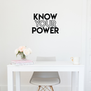 Vinyl Wall Art Decal - Know Your Power - 16.5" x 22" - Modern Inspirational Quote Sticker For Home Bedroom Kids Room Playroom Work Office Coffee Shop Decor Black 16.5" x 22" 2