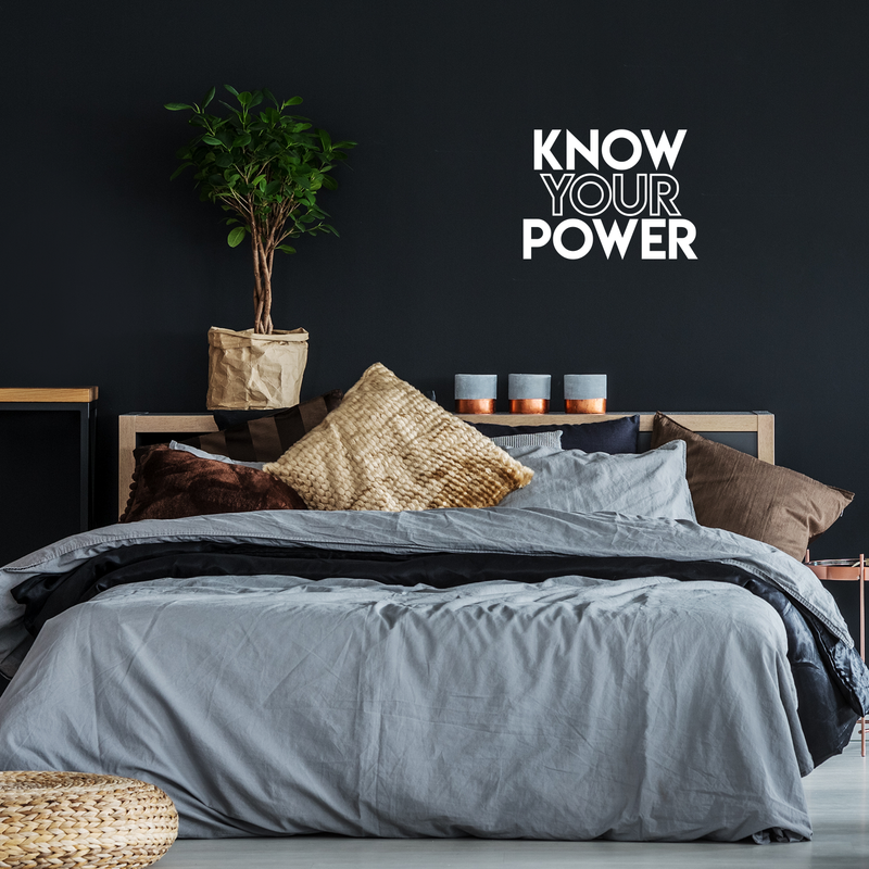 Vinyl Wall Art Decal - Know Your Power - 16.5" x 22" - Modern Inspirational Quote Sticker For Home Bedroom Kids Room Playroom Work Office Coffee Shop Decor White 16.5" x 22" 2