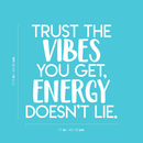 Vinyl Wall Art Decal - Trust The Vibes You Get; Energy Doesn't Lie  - 17.5" x 17" - Modern Inspirational Quote Positive Sticker For Home Office Bedroom Closet Living Room Coffee Shop Decor White 17.5" x 17" 4