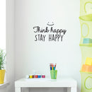 Vinyl Wall Art Decal - Think Happy Stay Happy - 14. Modern Inspirational Positive Quote Sticker For Home Office Bedroom Living Room Kids Room Playroom Classroom Decor   3