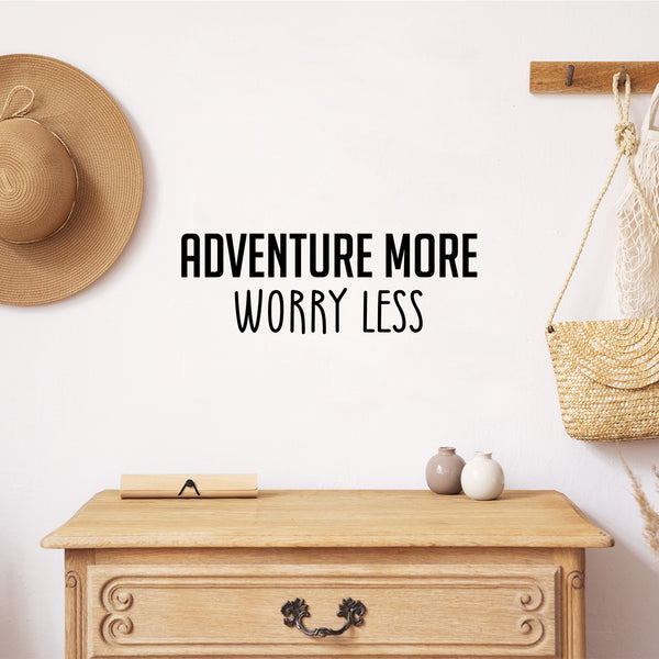 Vinyl Wall Art Decal - Adventure More - 6. Trendy Motivational Quote Sticker For Home Bedroom Entryway Kids Room Playroom School Classroom Work Office Decor