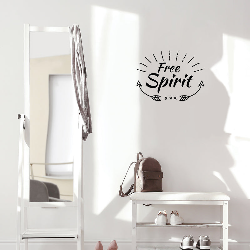Vinyl Wall Art Decal - Free Spirit - Trendy Lovely Inspirational Good Vibes Quote Sticker For Home Bedroom Closet Living Room Boutique Office Coffee Shop Decor   4
