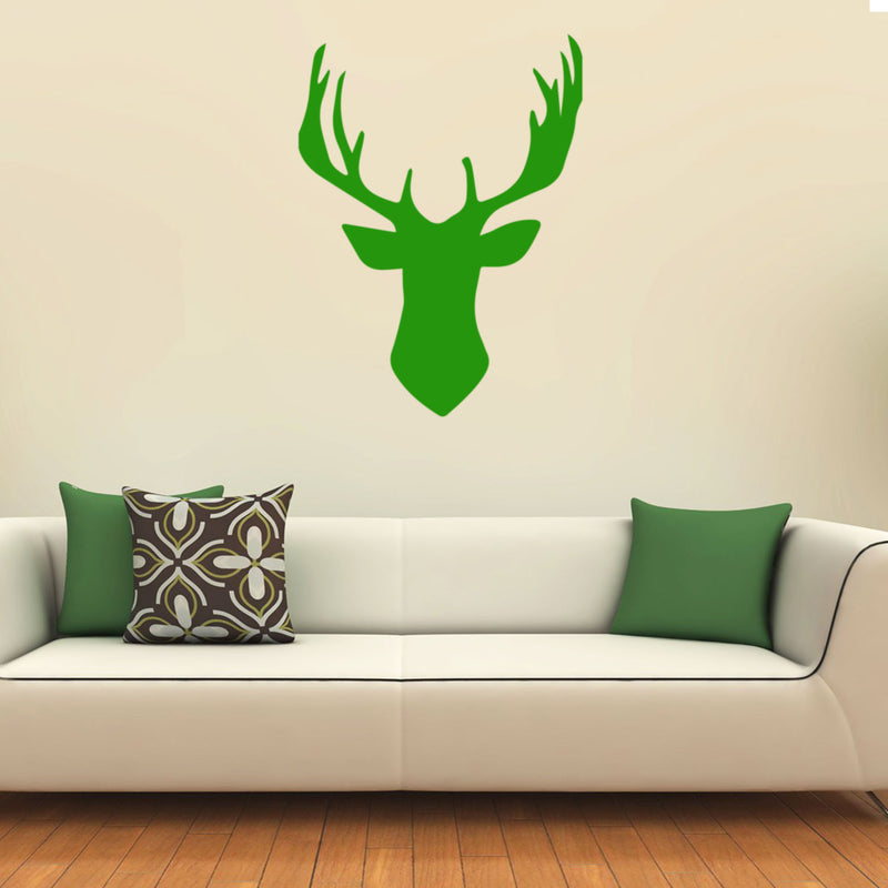 Chic Holiday Deer Outline Vinyl Wall Art Decal - 31" x 23.5" Decoration Vinyl Sticker - Animal Vinyl Decal - Nature Vinyl Sticker - Removable Vinyl Sticker Decal - Holiday Vinyl Decal Wall Decoration Green 31" x 23.5" 4