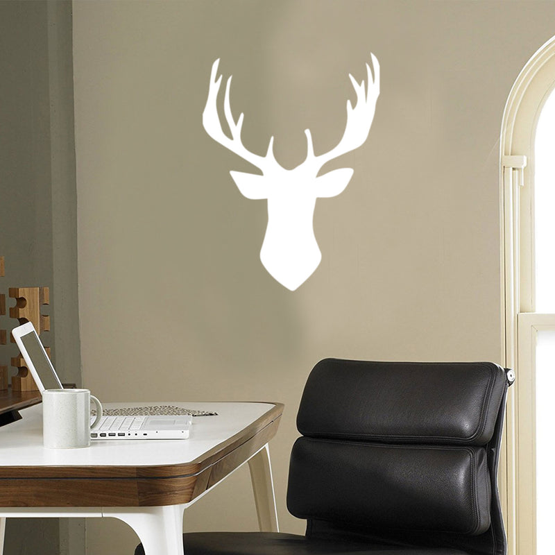 Chic Holiday Deer Outline Vinyl Wall Art Decal - 30" x 22.5" Decoration Vinyl Sticker - White White 31" x 23.5" 2