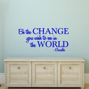 Vinyl Wall Decal Sticker - Be The Change You Wish to See in The World - Inspirational Gandhi Quote - 13" x 28" Living Room Wall Art Decor - Motivational Work Quote Peel and Stick (13" x 28"; Blue) Blue 13" x 28"