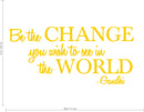Vinyl Wall Decal Sticker - Be The Change You Wish to See in The World - Inspirational Gandhi Quote - 13" x 28" Living Room Wall Art Decor - Motivational Work Quote Peel and Stick (13" x 28"; Yellow) Yellow 13" x 28" 4