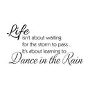 Imprinted Designs Life Isn’t About Waiting for The Storm to Pass. Vinyl Wall Decal (X-Large 22" X 42") Black 22" x 42" 4