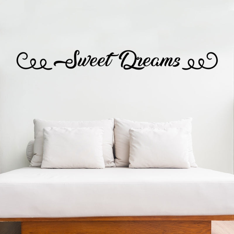 Sweet Dreams Bedroom Large Vinyl Wall Art Decal - 4.ecoration Vinyl Sticker-Black   2