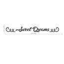 Sweet Dreams Bedroom Large Vinyl Wall Art Decal - 4.5" x 43" Decoration Vinyl Sticker-Black Black 43" x 4.5" 3