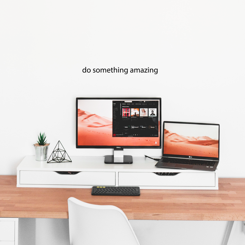 Printique Do Something Amazing Wall Art Decal /1.5" x 18" Decoration Vinyl Sticker-Black Black 18" x 1.5" 3