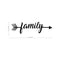 Family Arrow Living Room Vinyl Wall Art Decal - 8" x 23" Decoration Vinyl Sticker-Black Black 23" x 8" 2