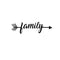 Family Arrow Living Room Vinyl Wall Art Decal - 8" x 23" Decoration Vinyl Sticker-Black Black 23" x 8" 3