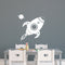 Imprinted Designs Spaceship Rocket with Planet Wall Decal Sticker Art in White - 22" x 22" - Kids Room Wall Art - Children’s Room Decor - Cute Boy’s Nursery Wall Decorations White 28" x 16" 3