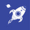 Imprinted Designs Spaceship Rocket with Planet Wall Decal Sticker Art in White - 22" x 22" - Kids Room Wall Art - Children’s Room Decor - Cute Boy’s Nursery Wall Decorations White 28" x 16" 5