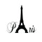 Imprinted Designs Paris with Eiffel Tower Vinyl Wall Decal Sticker Art Black 22" x 23" 3