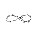 Imprinted Designs Live The Life You Love. Bob Marley Infinity Quote Vinyl Wall Decal Sticker Art (Black; 8" X 23") Black 8" x 23"