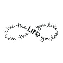 Imprinted Designs Live The Life You Love. Bob Marley Infinity Quote Vinyl Wall Decal Sticker Art (Black; 8" X 23") Black 8" x 23" 2