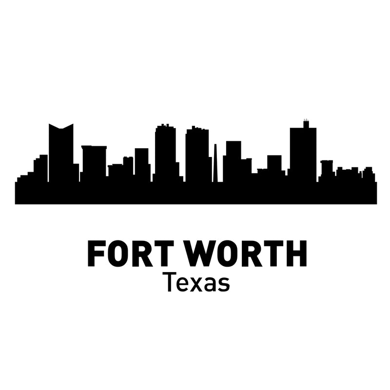 Fort Worth City Skyline Small Laptop and Tablet Vinyl Decal Sticker Art