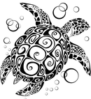 Imprinted Designs Sea Turtle with Bubbles Vinyl Wall Decal Sticker Art Black 22" x 24" 2