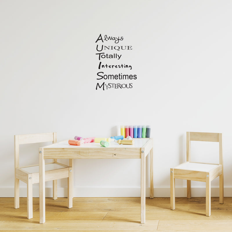 Imprinted Designs Inspirational Autism Quote - Wall Art Decor - (12" X 16.5") Children’s Room Wall Decor - Removable Peel Off Vinyl Decals Black 12" x 16.5" 3