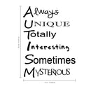 Imprinted Designs Inspirational Autism Quote - Wall Art Decor - (12" X 16.5") Children’s Room Wall Decor - Removable Peel Off Vinyl Decals Black 12" x 16.5" 5