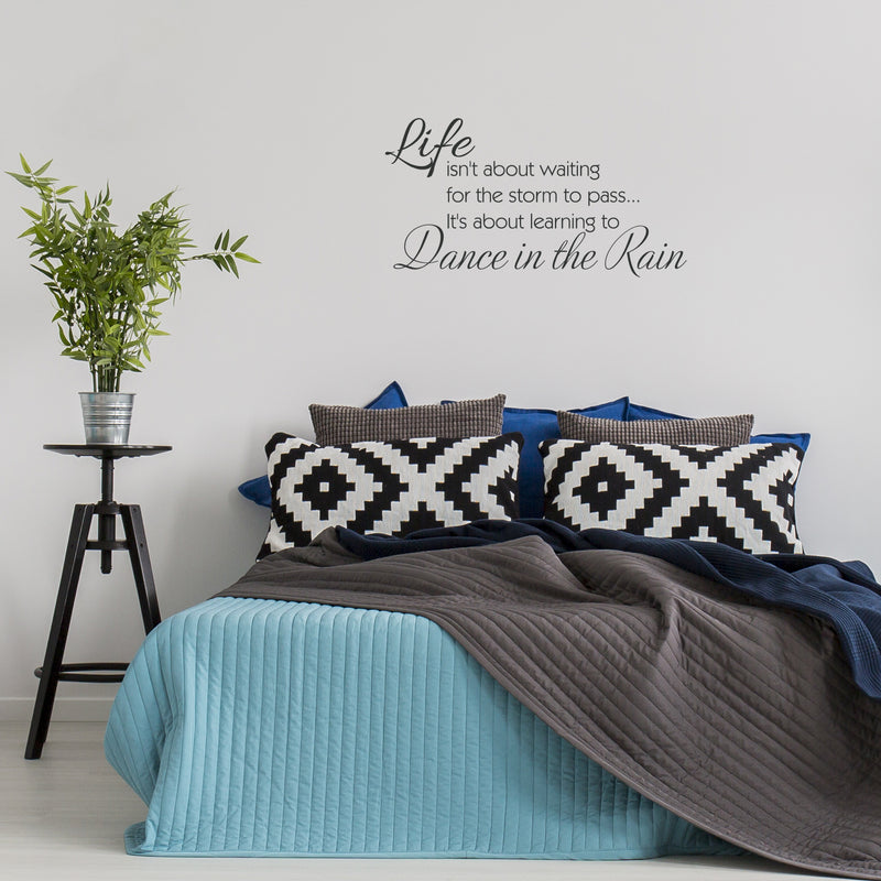 Imprinted Designs Life Isn’t About Waiting for the Storm to Pass.vinyl Wall Decal (Large 19" X 36") Black 19" x 36" 4