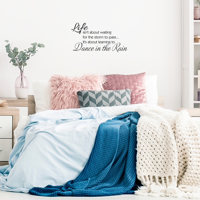 Life Isn't About Waiting For The Storm To Pass - Wall Art Vinyl Decal - Decoration Vinyl Sticker - Motivational Quote Wall Decal - Life Quote Vinyl Decal - Removable Vinyl Decal   4