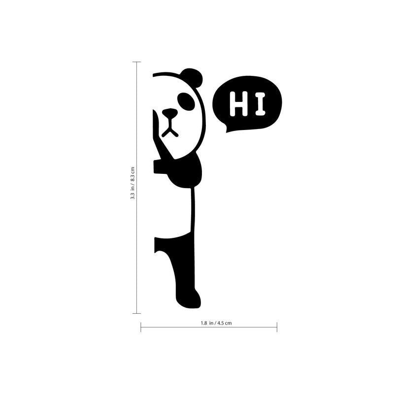 Panda Bear with Hi Quote Wall Art Decal - 1. Decoration Vinyl Sticker - Cute Panda Light Switch Vinyl Sticker - Laptop Skin - Kid’s Room Wall Art Decoration (1.; Green)   3