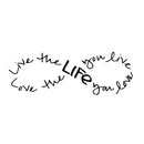 Imprinted Designs Live the Life You Love. Bob Marley Infinity Quote Vinyl Wall Decal Sticker Art (Black; 21" X 60") Black 21" x 60" 3