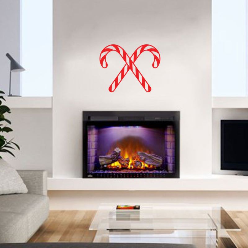 Christmas Candy Cane Vinyl Wall Art Decal - Decoration Vinyl Sticker- Red