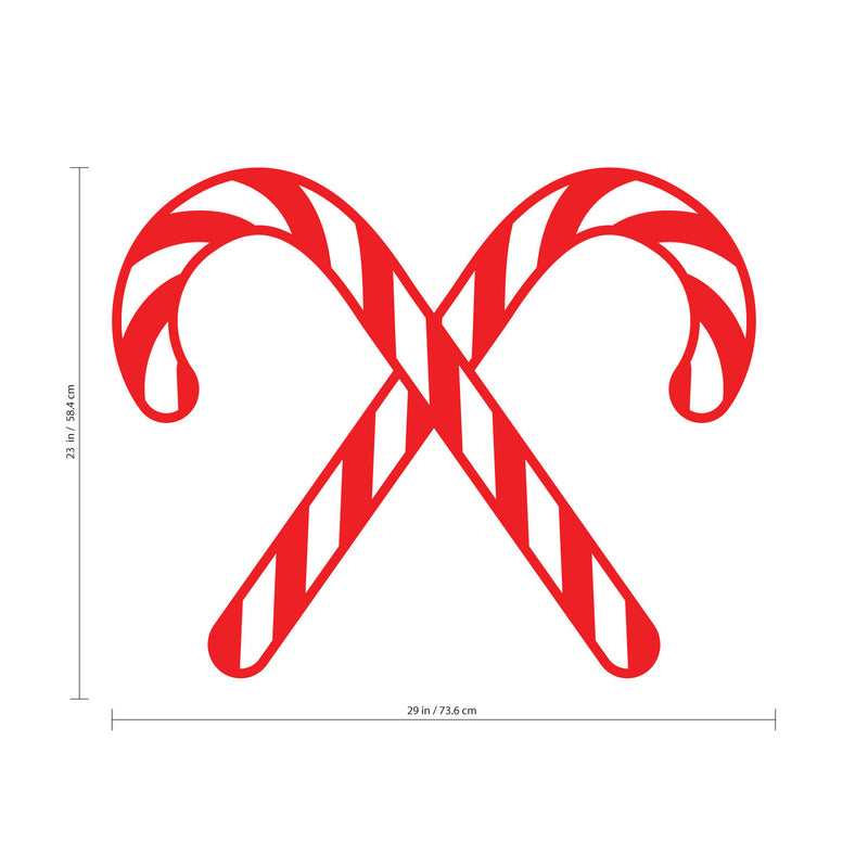 Christmas Candy Cane Vinyl Wall Art Decal - 23" x 29" Decoration Vinyl Sticker- Red Red 23" x 29" 2