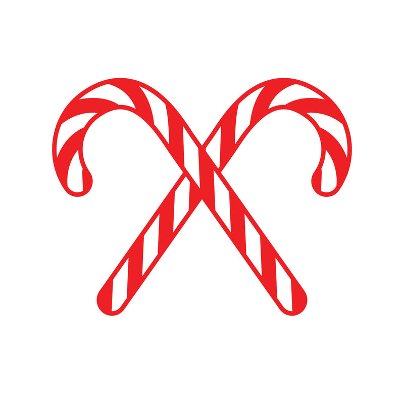 Christmas Candy Cane Vinyl Wall Art Decal - 23" x 29" Decoration Vinyl Sticker- Red Red 23" x 29" 3