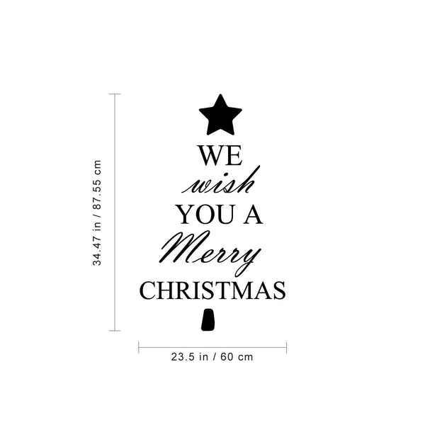 We Wish You A Merry Christmas Vinyl Wall Art Decal - 34. Decoration Vinyl Sticker - Green