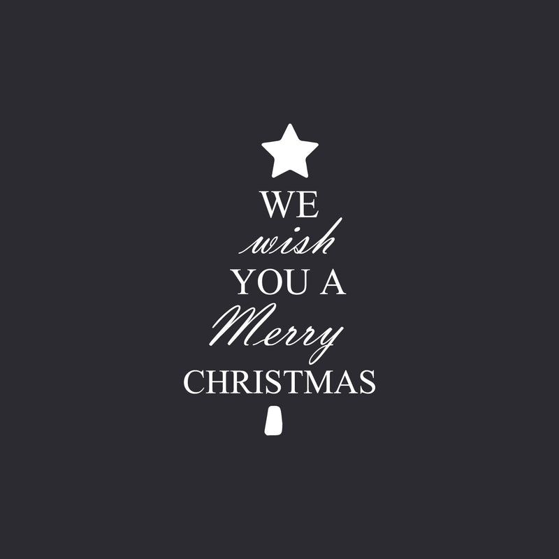 We Wish You A Merry Christmas Vinyl Wall Art Decal - 34.5" x 23.5" Decoration Vinyl Sticker - Green White 34.5" x 23.5" 4