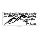 Imprinted Designs You’re Off to Great Places. Dr Seuss Quote Vinyl Wall Decal Sticker Art (Black; 12" X 32") Black 12" x 32"