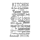 Imprinted Designs Kitchen Words Decorative Vinyl Wall Decal Sticker Art (30" X 38") Black 30" x 38" 2