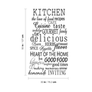 Imprinted Designs Kitchen Words Decorative Vinyl Wall Decal Sticker Art (30" X 38") Black 30" x 38" 3