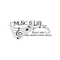 Imprinted Designs Music is Life. That’s Why Our Hearts Have Beats Vinyl Wall Decal Sticker Art 23" X 10" Black 9" x 22" 5