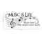 Printique Music is Life Inspirational Quote Vinyl Wall Art Decal- Decoration Sticker - Music Vinyl Sticker - Life Quote Vinyl Sticker - Living Room Vinyl Decal - Removable Vinyl Stickers