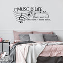 Imprinted Designs Music Is Life. That’s Why Our Hearts Have Beats Vinyl Wall Decal Sticker Art 26" X 60" Black 26" x 60" 2