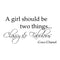 Imprinted Designs A Girl Should Be Two Things. Coco Chanel Vinyl Wall Decal (Medium 14" x 30") Black 14" x 30" 2