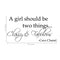 Imprinted Designs A Girl Should Be Two Things. Coco Chanel Vinyl Wall Decal (Large 16" x 36") Black 16" x 31" 3