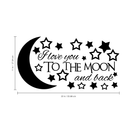 Imprinted Designs I Love You to The Moon and Back Vinyl Wall Decal Sticker Art Black 23" x 12" 3