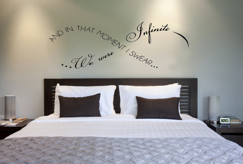 and in That Moment I Swear We were Infinite Infinity Love Vinyl Wall Decal Sticker Art (13" X 30") Black 13" x 30"