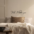 Imprinted Designs P.S I Love You Vinyl Wall Decal (Large 12" X 36") Black 12" x 36"