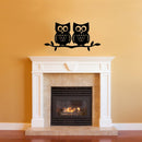Two Owls on a Branch Vinyl Wall Decal - Nursery Room Owl Decoration - Cute Vinyl Decal - Animal Vinyl Stickers - Living Room and Bedroom Vinyl Decal Wall Decoration