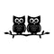 Two Owls on a Branch Vinyl Wall Decal - Nursery Room Owl Decoration - Cute Vinyl Decal - Animal Vinyl Stickers - Living Room and Bedroom Vinyl Decal Wall Decoration   2