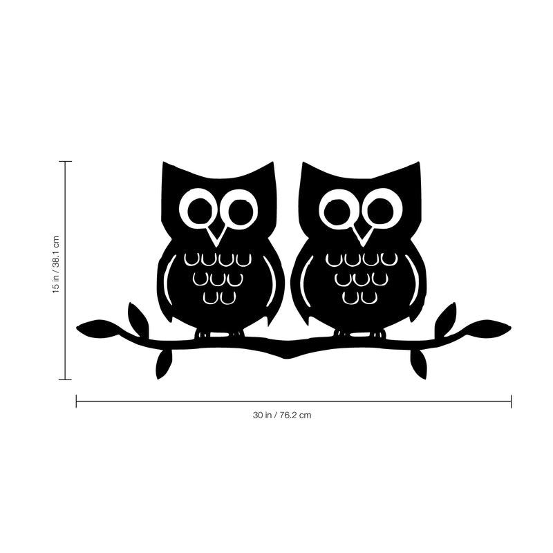 Two Owls on a Branch Vinyl Wall Decal - Nursery Room Owl Decoration - Cute Vinyl Decal - Animal Vinyl Stickers - Living Room and Bedroom Vinyl Decal Wall Decoration   4