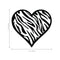 Imprinted Designs Zebra Striped Print Heart Wall Decal Sticker Art Black 21" x 22"